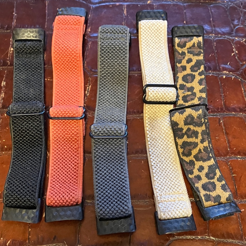 Nine Colors FitBit Charge 5 Watch Bands: Black Ivory Gray Leopard Olive Orange